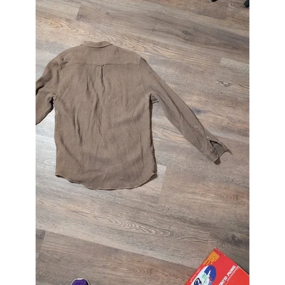 Cotton on Garments Men's Button Down Shirt Waffle Brown Small - Picture 13 of 16